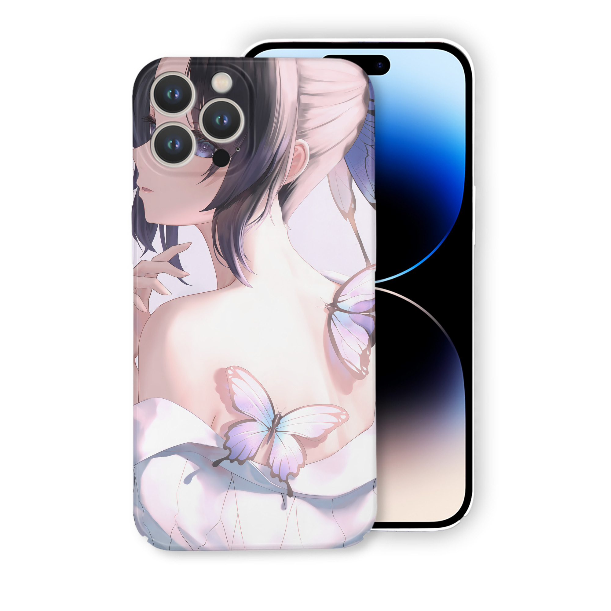 （画像用） 鬼滅の刃（きめつのやいば）蟲柱-胡蝶 しのぶ／こちょう しのぶ Kochou Shinobu 【iPhone 14シリーズ対応】ハードケース